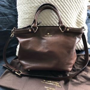 Kate Spade Brown Leather Top Handle Crossbody Bag